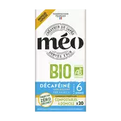 Café capsules Bio MEO DÉCAFEINÉ N°6 - compatible NESPRESSO - x20