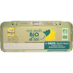 Oeufs calibre gros - NOS OEUFS BIO D'ICI x10