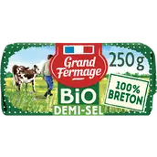 Beurre moulé bio demi-sel 80% de matière grasse GRAND FERMAGE, plaquette de 250g