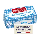 Beurre moulé doux PAYSAN BRETON, 82%MG, plaquette de 250g
