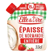 Crème fraîche épaisse entière 30% MG ELLE&VIRE - poche 33cl
