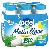 Lait sans lactose 1,2% mg MATIN LEGER LACTEL UHT bouteille 6x50CL
