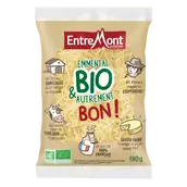 Fromage à pâte pressée cuite emmental râpé 31% bio ENTREMONT 180g