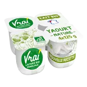Yaourt nature BIO VRAI, pack de 500g