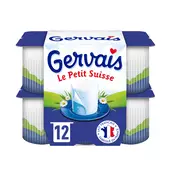 Petits suisse nature 9,5% mg GERVAIS - 12x60g