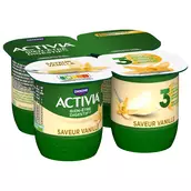 Yaourt vanille bifidus ACTIVIA - 4x125g