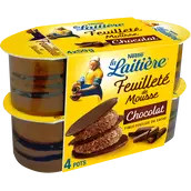 Feuilleté de Mousse Chocolat LA LAITIERE - 4 pots de 57g