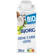 Crème coco légère bio BJORG, 200ml