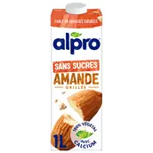 Boisson végétale lait d'amande grillée sans sucres ALPRO -brique 1l