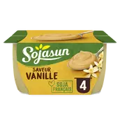Dessert au soja saveur vanille SOJASUN, 4x100g