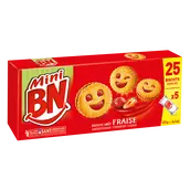 Mini biscuits fourrés goût fraise BN, x5 soit 175g