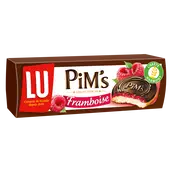 Biscuits génoises nappées framboise chocolat Pim's LU, paquet de 150g