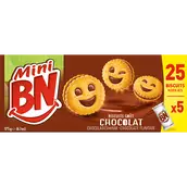 Mini biscuits fourrés chocolat BN, x5 soit 175g