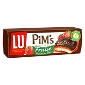 Biscuits génoises nappées fraise chocolat Pim's LU, paquet de 150g