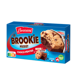 Cookies aux pépites de chocolat sur gâteaux au chocolat BROSSARD, x4 soit 184g