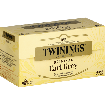 Thé Earl Grey TWININGS, 25 sachets, 50g