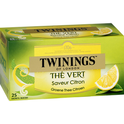 Thé vert citron intense TWININGS boîte 25 sachets 50g