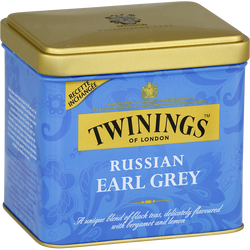 Thé Russian earl grey TWININGS, vrac boîte de 150g