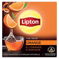 Thé noir à l'orange d'Espagne LIPTON, x20 sachets, 34g