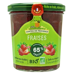 Confiture de fraise bio LES COMTES DE PROVENCE, 350g