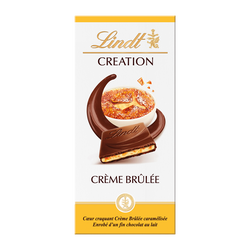 Chocolat au lait fourrée crème brûlée LINDT, Tablette de 150g