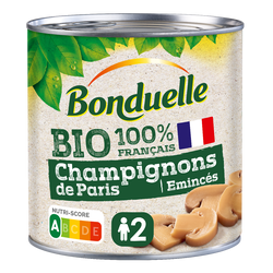 Champignons de Paris émincés Bio BONDUELLE - Boîte 230g
