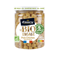Pois chiches sans sel ajouté bio D'AUCY - Bocal 340g
