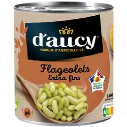 Flageolets verts extra-fins D'AUCY - Boîte 530g