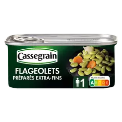 Flageolets verts extra fins cuisinés CASSEGRAIN - Boîte 130g