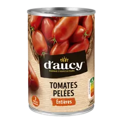 Tomates pelées chair ferme D'AUCY - Boîte de 238g net égoutté
