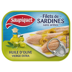 Filets de sardines à l'huile d'olive vierge extra SAUPIQUET - 100g