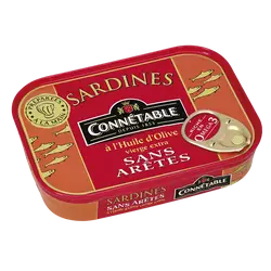 Sardines sans arêtes à l'huile d'olive CONNETABLE, 115g