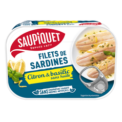 Filets de sardines citron et basilic SAUPIQUET - 100g