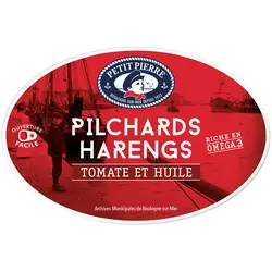 Pilchard harengs tomate & huile msc PETIT PIERRE 1/2 367g