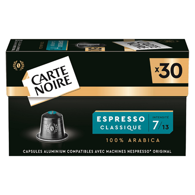 Carte Noire Café Expresso Classique N°7 capsule aluminium x 30