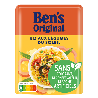Riz cuisiné aux Légumes du Soleil express 2min BEN'S ORIGINAL - Sachetmicro-ondable 220g
