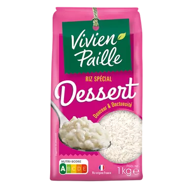 Riz rond blanc spécial dessert VIVIEN PAILLE, 1kg