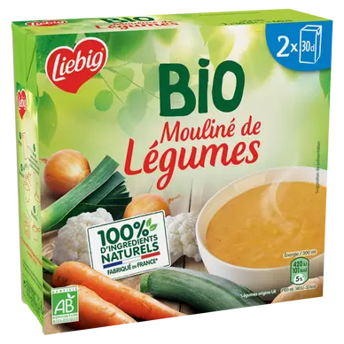 Soupe mouliné de légumes bio LIEBIG, briques 2x30cl