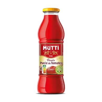 Purée de tomates nature MUTTI, bouteille en verre de 700g