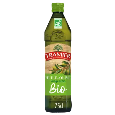 Huile d'olive vierge extra bio TRAMIER, bouteille de 75cl