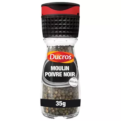 Poivre noir en grains DUCROS moulin 35g