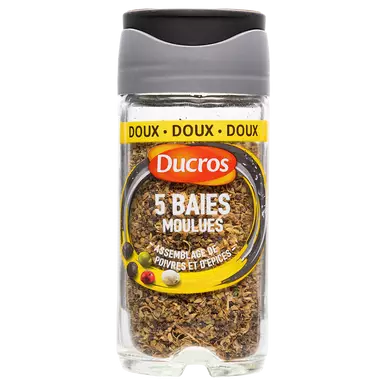 Mélange 5 baies moulues DUCROS, flacon en verre de 35g