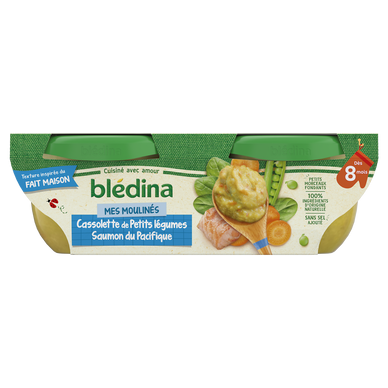 BLEDINA BLEDICHEF - Cassolette de Petits légumes Saumon du Pacifique, dès 8 mois - 2x200g
