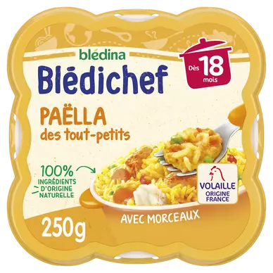 BLEDINA BLEDICHEF - Plat bébé du midi Paëlla, dès 18 mois - 250g