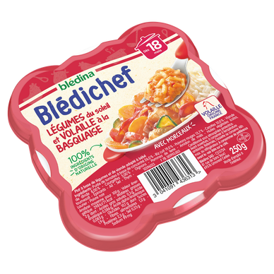 BLEDINA BLEDICHEF - Légumes du soleil et Volaille à la Basquaise, dès 18 mois - 250g