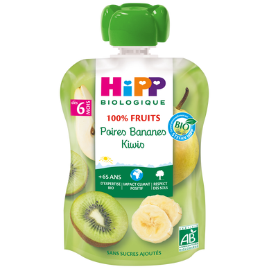 HIPP - Poires,Baes,Kiwis, dès 6 mois - 90g