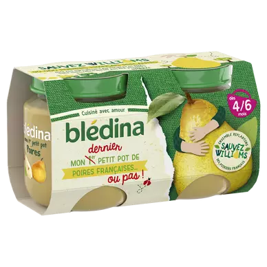 BLEDINA - Poires, de 4 à 6 mois - 2x130g