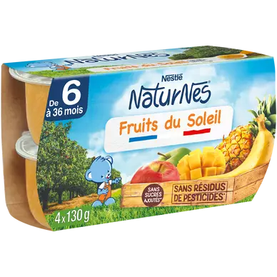 NESTLE NATURNES - Fruits du Soleil, dès 8 mois - 4x130g