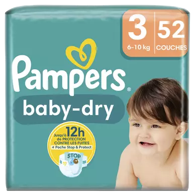Couches Baby-Dry Géant PAMPERS T3 x52