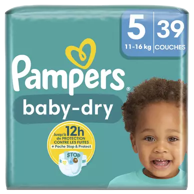 Couches Baby-dry Géant PAMPERS T5 x39